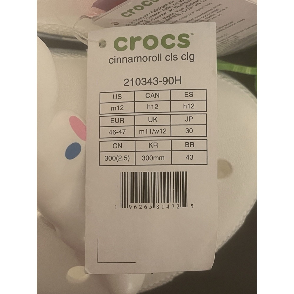 NWT Men's Size 12 Crocs Hello Kitty & Friends Cinnamonroll **Missing A Jibbitz** - Picture 8 of 11